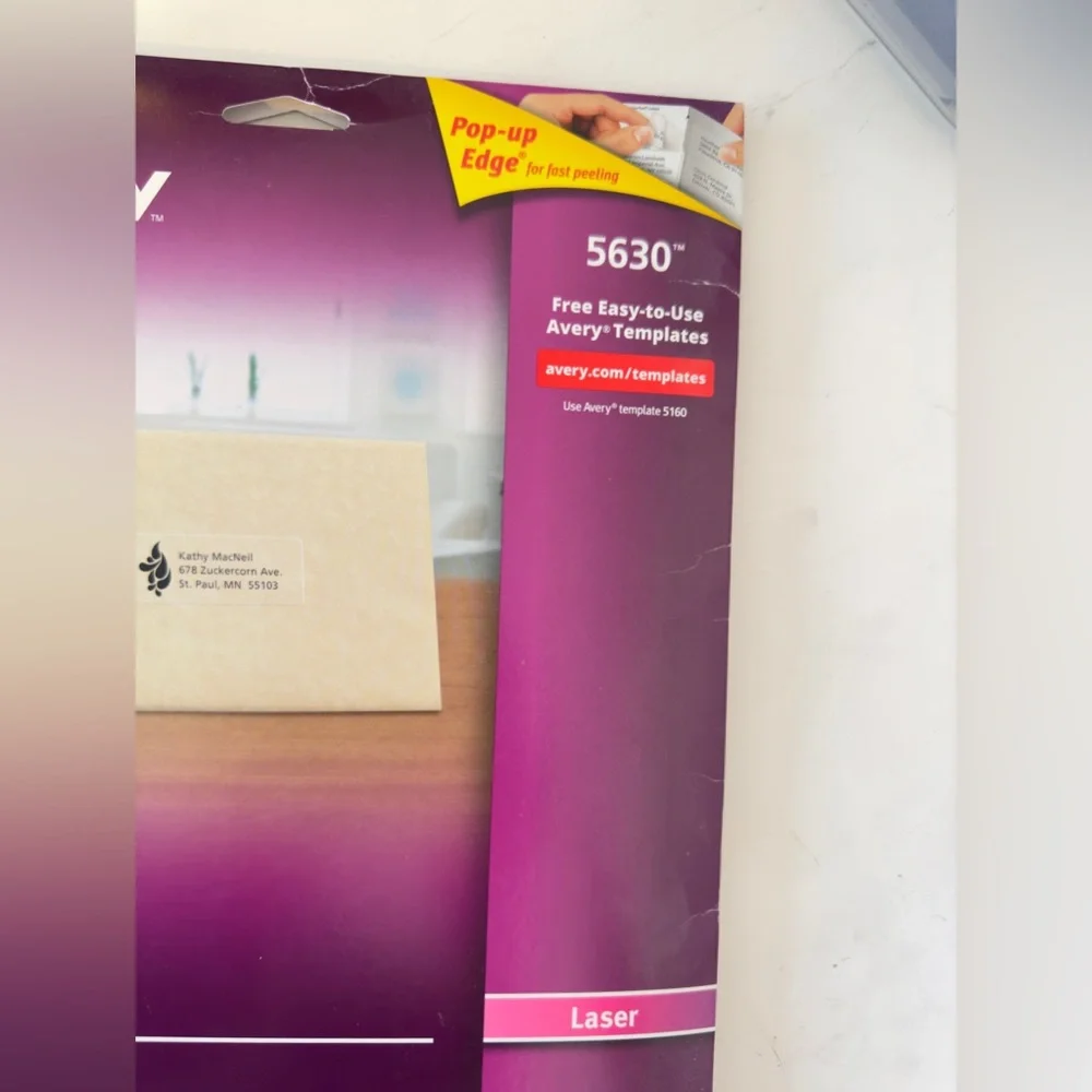 AVERY® 15660 Matte Clear Address Labels Sure Feed™' Technology Laser 1